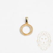 Pendentif - Or 10K jaune "O" script pavé de cz - PEG855