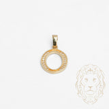 Pendentif - Or 10K jaune "O" script pavé de cz - PEG855