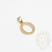 Pendentif - Or 10K jaune "O" script pavé de cz - PEG855