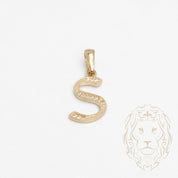 Pendentif - Or 10K jaune "S" script pavé de cz - PEG859