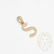Pendentif - Or 10K jaune "S" script pavé de cz - PEG859