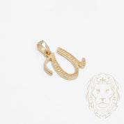 Pendentif - Or 10K jaune "U" script pavé de cz - PEG861