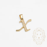 Pendentif - Or 10K jaune "X" script pavé de cz - PEG864