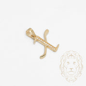 Pendentif - Or 10K jaune "X" script pavé de cz - PEG864