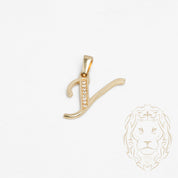 Pendentif - Or 10K jaune "Y" script pavé de cz - PEG865