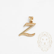 Pendentif - Or 10K jaune "Z" script pavé de cz - PEG866