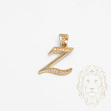 Pendentif - Or 10K jaune "Z" script pavé de cz - PEG866