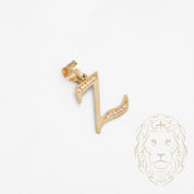 Pendentif - Or 10K jaune "Z" script pavé de cz - PEG866