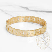 Bracelet jonc - Or 10K jaune curb link 10mm - BRG731