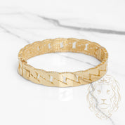 Bracelet jonc - Or 10K jaune curb link 10mm - BRG731