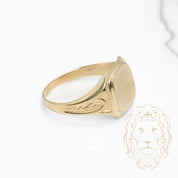 Bague - Or 10K jaune chevalière carré finition sablée - RIG833