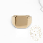 Bague - Or 10K jaune chevalière carré - RIG834