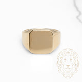 Bague - Or 10K jaune chevalière carré - RIG834