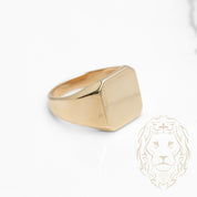 Bague - Or 10K jaune chevalière carré - RIG834