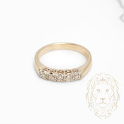 Bague - Or 10K jaune diamants naturels 0.06CT sertis illusion - RIGD534