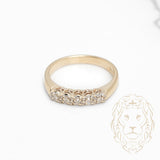 Bague - Or 10K jaune diamants naturels 0.06CT sertis illusion - RIGD534