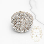 Bague - Or 10K deux tons jaune & blanc cercle pavé de diamants lab VVS 9.10CT coupe rond brillant - RIGL073