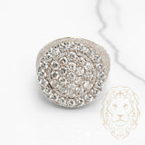 Bague - Or 10K deux tons jaune & blanc cercle pavé de diamants lab VVS 9.10CT coupe rond brillant - RIGL073