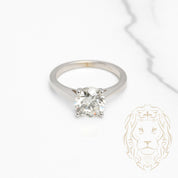 Bague de fiançailles - Or 14K blanc solitaire diamant naturel 1.00CT coupe rond brillant - RIGD537