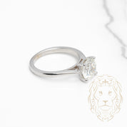 Bague de fiançailles - Or 14K blanc solitaire diamant naturel 1.00CT coupe rond brillant - RIGD537