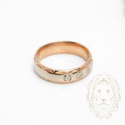 Bague jonc - Or 14K deux tons jaune & blanc sertie de diamants naturels 0.10CT - RIGD539