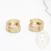 Hoops - Or 10K jaune coupe diamant 5mm X 12mm - BOG975