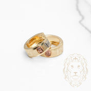 Hoops - Or 10K tricolore jaune, blanc & rose coupe diamant 5mm X 11mm - BOG976