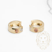 Hoops - Or 10K tricolore jaune, blanc & rose coupe diamant 5mm X 11mm - BOG976