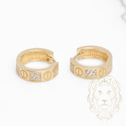 Hoops - Or 10K jaune amour pavé de cz 4mm X 11mm - BOG977