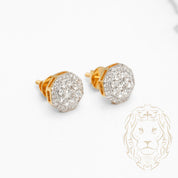 Studs à visser - Or 10K deux tons jaune & blanc octogone pavé de diamants lab VVS coupe rond brillant 0.62CT - BOGL062