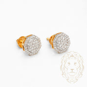 Studs à visser - Or 10K deux tons jaune & blanc octogone pavé de diamants lab VVS coupe rond brillant 0.48CT - BOGL067