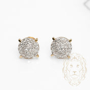 Studs à visser - Or 10K deux tons jaune & blanc cercle pavé de diamants lab VVS coupe rond brillant 0.61CT - BOGL068