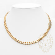 Chaîne - Or 18K jaune monaco 6.8mm avec box lock pavé cz - CHG835