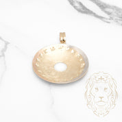 Pendentif - Or 18K tricolore jaune, blanc & rose cercle coupe diamant - PEG874