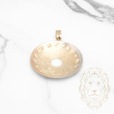 Pendentif - Or 18K tricolore jaune, blanc & rose cercle coupe diamant - PEG874