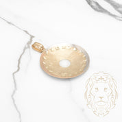 Pendentif - Or 18K tricolore jaune, blanc & rose cercle coupe diamant - PEG874