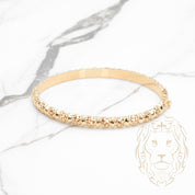 Bracelet jonc - Or 18K jaune faux beads coupe diamant - BRG742