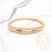 Bracelet jonc - Or 18K jaune faux stack coupe diamant - BRG745