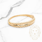 Bracelet jonc - Or 18K jaune faux stack coupe diamant - BRG745