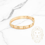 Bracelet jonc - Or 18K jaune trèfles coupe diamant - BRG747