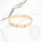 Bracelet jonc - Or 18K deux tons jaune & blanc amour 7.5mm - BRG748