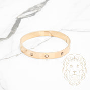 Bracelet jonc - Or 18K deux tons jaune & blanc amour 7.5mm - BRG748