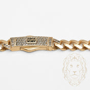 Chaîne - Or 18K jaune monaco 6.8mm avec box lock pavé cz - CHG835