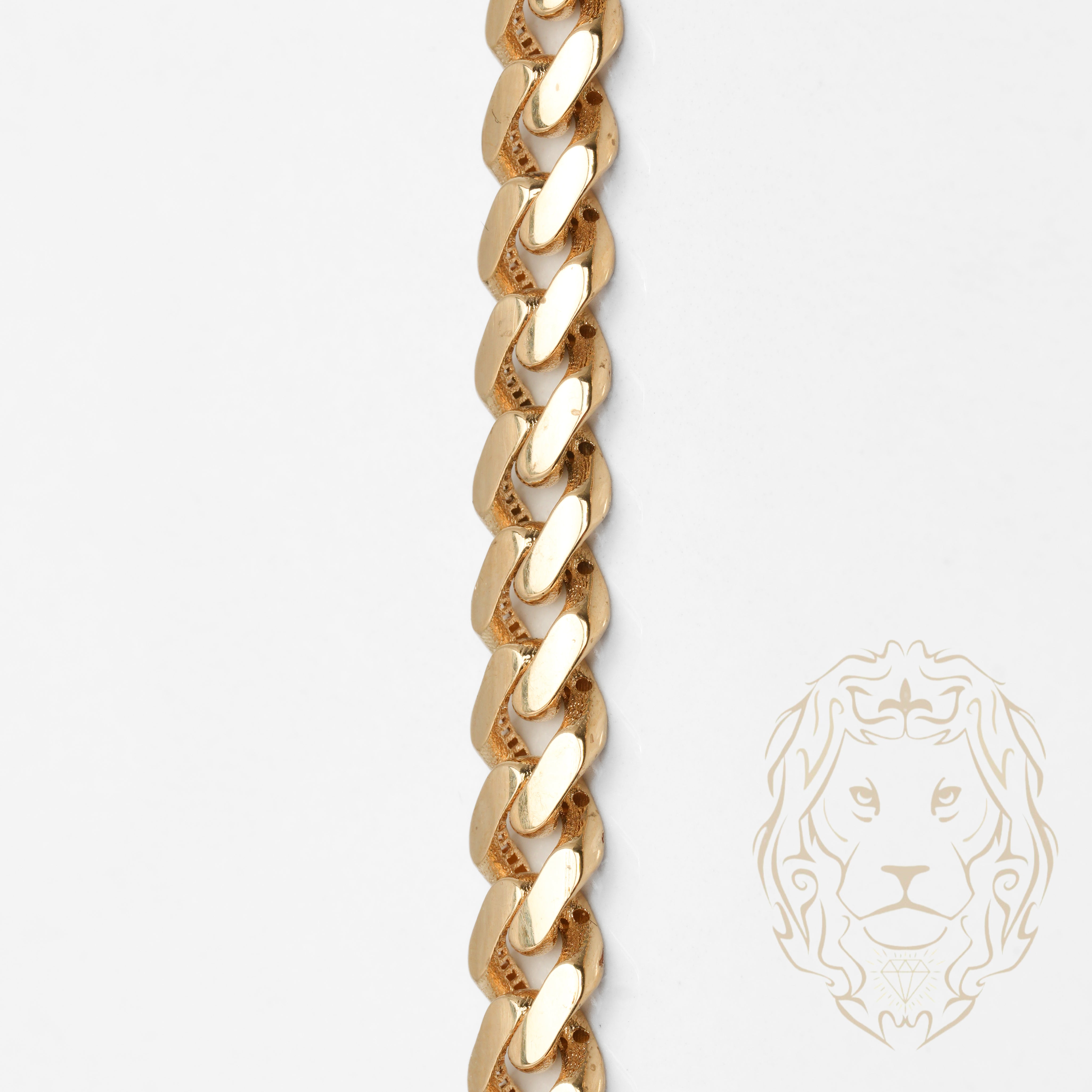 Chaîne - Or 18K jaune monaco 6.8mm avec box lock pavé cz - CHG835