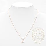 Collier - Or 14K jaune pendentif papillon rose et perles émaillées - CHG844