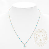 Collier - Or 14K jaune pendentif étoile turquoise et perles émaillées - CHG845