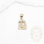 Pendentif - Or 10K deux tons jaune & blanc tête de Jésus - PEG875