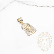 Pendentif - Or 10K deux tons jaune & blanc tête de Jésus - PEG875