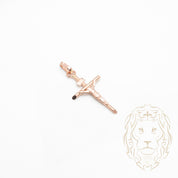 Pendentif - Or 14K rose croix avec Jésus - PEG877