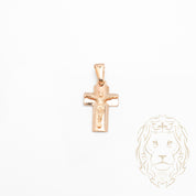 Pendentif - Or 18K jaune croix avec Jésus - PEG882